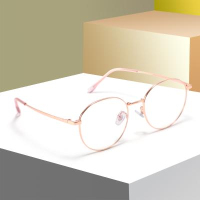 China Optical Frames Branded Wholesale Metal Glasses Frames Woman Man Optical Luxury Round Optical Glasses for sale