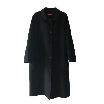 China Breathable Single-Sided Double-Sided Woolen Coat Lapel Texture Thick Woolen Coat Women Long Wide for sale