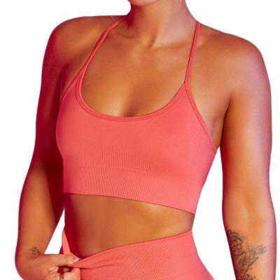 China Antibacterial Women Quick Dry Sporty Running Yoga Slimming Sports Bra for sale