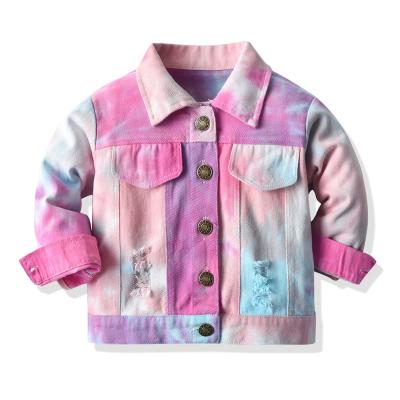 China 2021new design boys girls colorful anti-shrink style tie dyed cotton children kids jacket for sale