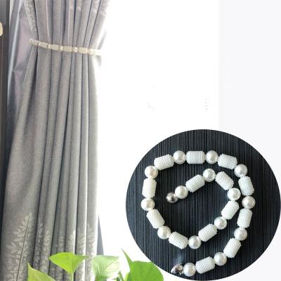 China Fashion Easy Clean White Bead Curtain Magnet Buckle, Magnet Rope, Magnet Tieback for sale