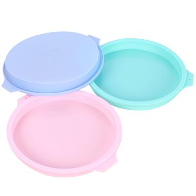 China Disposable Round Cake Pan Set Soft Silicone Cake Mold for Vegetable Rainbow Cake Pancake Pan for sale