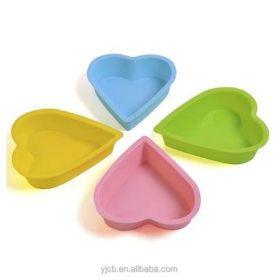 China Disposable Love Silicone Cake Mold Cake Pan Mousse Pan Heart-Shaped Non-Stick Baking Mold for sale