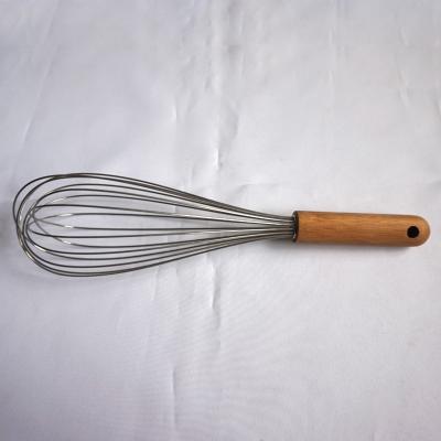 China Stainless Steel Viable Beater Bamboo Handle Egg Beater for Mixing, Beating, Beating and Stirring for sale