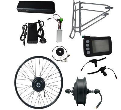 China 500W motor with rear rack, charger, battery, battery case, rim, spoke, sensor, controller, wheel, electric bike kit 27.5