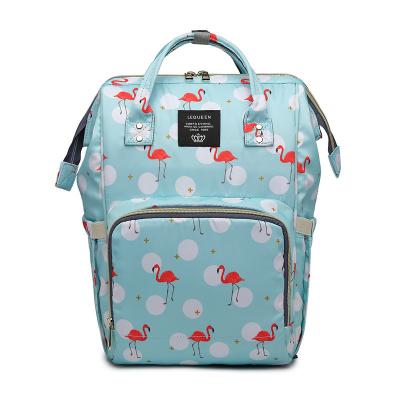 China Reusable factory directly printing fabric Unicorn Baby Diaper Bag Backpack fashion large capacity casual backpack for baby care for sale