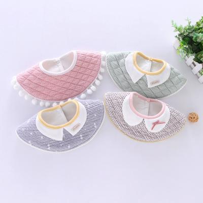 China BPA Free Heepte Baby European Style Round Bibs 360 Degree Rotating Round Decorative Collar Baby Saliva Towel Baby Waterproof Product for sale