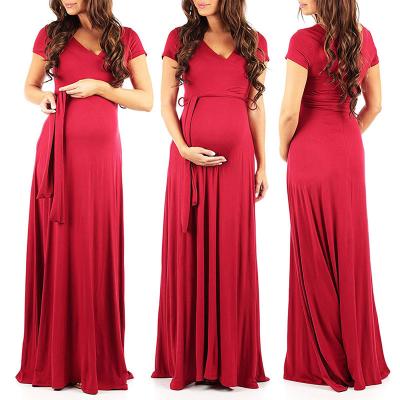 China Radiation Protection Maternity Clothes Dresses For Pregnant Women Sexy V-Neck Dress Pregnant Female Nursing Clothing For Photo Shoot for sale