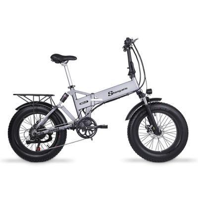 China Aluminum alloy 500W 20*4.0 tire wholesale fashion fat folding electric bicycle small price for sale