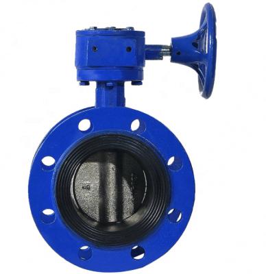 China No Leak Gear Driven Rubber Lining Type 48 Inch Worm Flange Butterfly Valve for sale