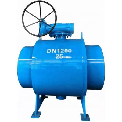 China No Leakage Full Welded Gear Operated Natural Gas Worm Ball Valve Full for sale