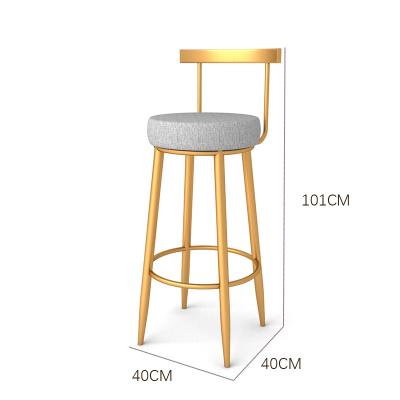 China Modern hot sale high quality iron bar chair with fabric cushion industrial bar chair for sale