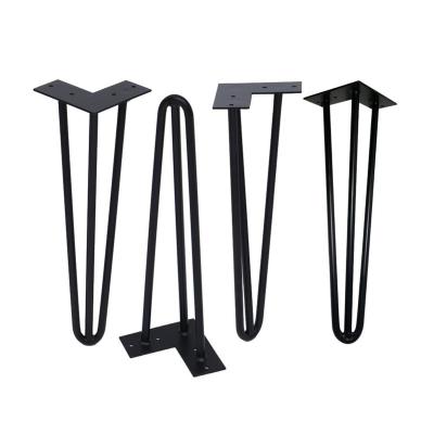 China Cast Iron Hairpin Legs Metal Table Legs Best Price 3 Industrial Table Base For Sale for sale