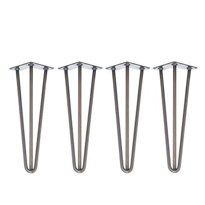 China Table height dining table legs custom metal iron 3 rod hairpin diy table legs for sale