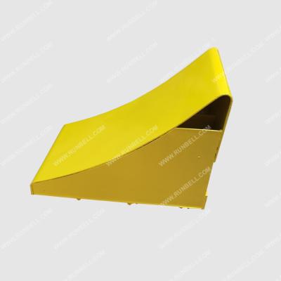 China Durable and Portable High Quality Yellow Powder Coat Resist Corrosion Metal Wheel Chock Steel Wheel Chock for sale