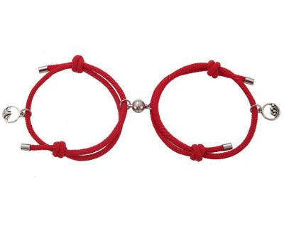 China BOHEMIA Paired Couples Magnetic Bracelets Mutual Attraction Rope Braided Bracelet Unique Gift for sale