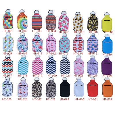 China Neoprene Charm Key Chains 30ml Hand Sanitizer Bottle Holder Bag 10*6CM Christmas Gift Key Chain Key Chain Kimter-X625FZ for sale