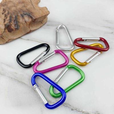 China Aluminum Alloy Carabiner Key Chain D Shaped Aluminum Clip Hook For Outdoor Colorful Rise Mount Camping Carabiner Hooks Keychain Kimter-P72FA for sale