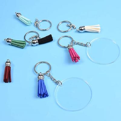 China 80 Pcs Circle Mute Key Chain Acrylic Transparent Tassels Set DIY Key Chains For Women Kimter-Q388FZ Q388FZ for sale