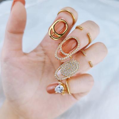 China BOHEMIA Cavity Crystal Rhinestone Nail Ring Jewelry Women Shape Nail Rings For Girl Party Kimter-Q387FZ for sale