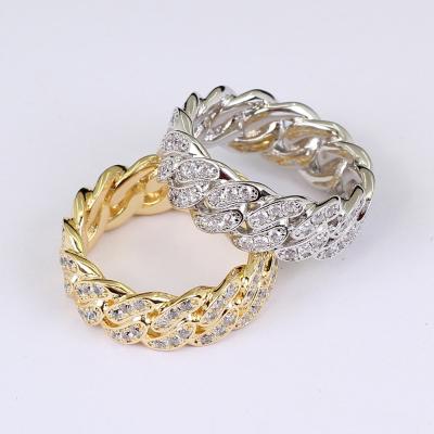 China BOHEMIA Cuban Chain Hip Hop Ring Personality Cubic Zircon Rings For Men Kimter-Q315FZ for sale