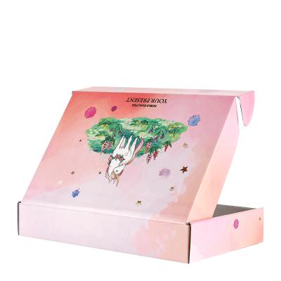 China Handmade Spot Color Planes Box Wrinkled Kraft Paper Color Box Unicorn Exquisitely Gift Folding Box for sale