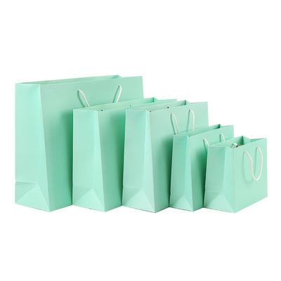 China Wholesale Recyclable Blue Paper Bag Clothing Gift Packaging Kraft Paper Tote Shopping Bag Hand Bag for sale