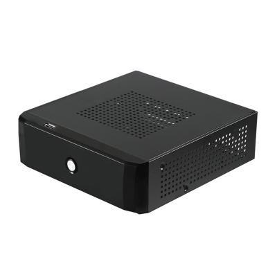 China Practical Metal Computer Desktop Home Case 2.0 USB With Hole HTPC Power Supply Mini Desktop Horizontal Chassis ITX Host Game for sale