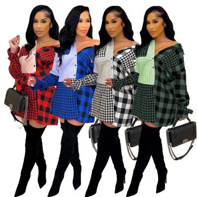 China Autumn Street Plaid Flannel Friend Anti-Shrink Tunic Shirt Vintage Anti-Shrink Oversized Shirts for Women Fashion Casual Plaid Tops for sale