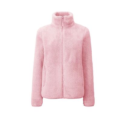 China Soft Comfortable Anti-Wrinkle Autumn Winter Fleece Coral Coat ladies furry casual zipper with side pockets jacket and coats for sale