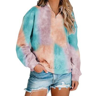 China Breathable 2021 Women Street Style Tie Dye Simple Hoodie Fashion Party Hoodie for sale