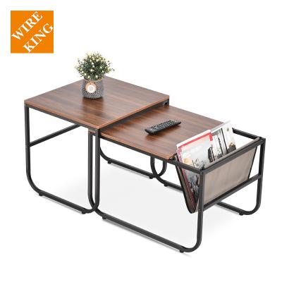 China Extendable Wooden Coffee Side Table Metal Coffee Side Table Small Living Room Bedroom Furniture Retro Modern Nordic Marble Steel Cube Extendable for sale