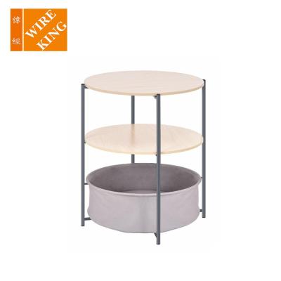 China Metal Side Table Adjustable Base Small Table Base Waterproof Amazon (Height) Sofa Coffee Table With Round Removable Tray For Living Room And Balcony for sale