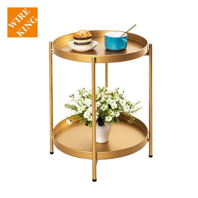 China Rustproof (High Waist) Metal Tray End Sofa Outdoor Indoor Snack Table Adjustable Round Small Table Side Tables for sale