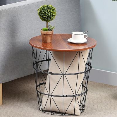 China Modern Metal Design MDF Tables Living Room Furniture Adjustable Side Storage Basket Modern Coffee Table (Height) Nested Baskets for sale