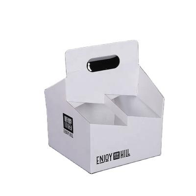 China Recyclable Cardboard Drink Holder Blank, Cardboard Cup Holder, Take Away Paper Cup Holder For Bubble Tea for sale