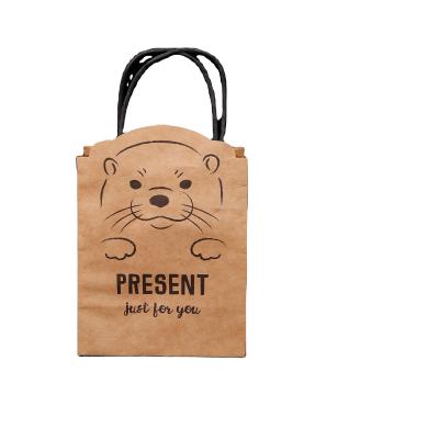 China Recyclable Brown Paper Bags Retail Packaging Custom Printed With Your Logo for sale