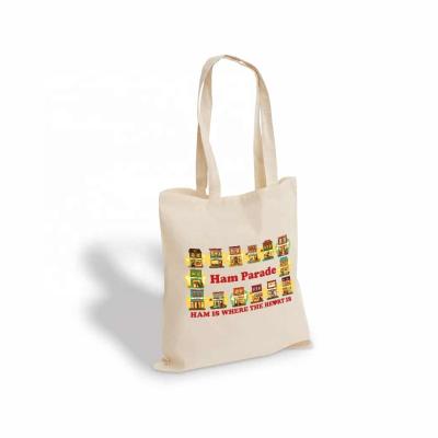 China Natural White Canvas Tote Bags Recyclable Custom Print Cotton Shopping Bag for sale