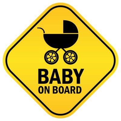 China Windshield Stickers Baby In Car Baby On Board Safety PVC Car Sign With Custom Design for sale