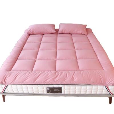 China Single Quilted Elastic Comfortable Mattress Pad Anti Slip Mattress Protector Cotton Fabric Mattress Topper for sale