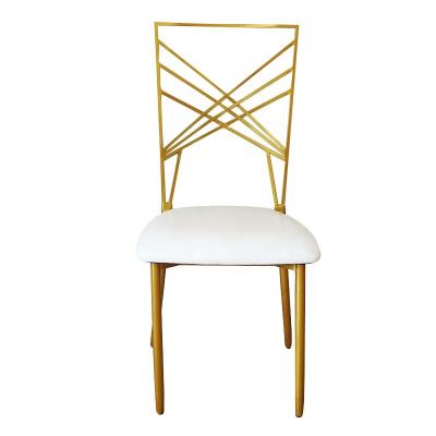 China (Other) Durable high quality adjustable Hall Beautiful Gold Metal hotel banquet chairs for events wedding party for sale