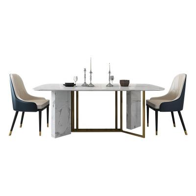 China (Other)Adjustable Hot Selling Efficient Luxury Square Marble Table and Chair Set with Metal Leg Restaurant Furniture for sale