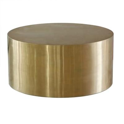 China (Others) Floor Price Adjustable Popular Living Room Furniture Made Of Italian Design Brass Gold Coffee Table Chinese Metal End Table for sale