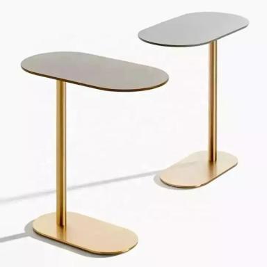 China (Other)best selling lowest price gold stainless steel adjustable living room oval end table for sale