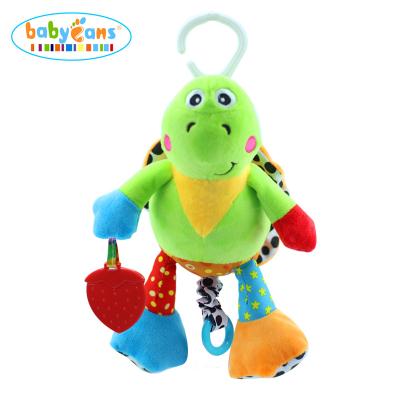 China Toy Babyfans Soft Stuffed Musical Plush Baby Musical Hanging Toys With Teether for sale