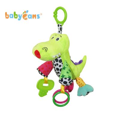 China Stuffed Animal Bayb Toys Cartoon Stuffed Animal Crocodile With Hanging Music Stroller Toys for sale