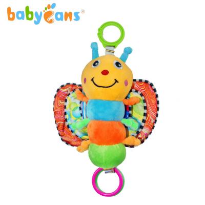 China Butterfly Educational Toys Stuffed Plush Baby Musical Toys Baby Hanging Musical Toys for sale