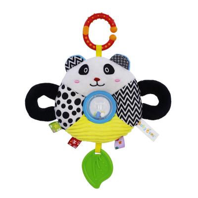 China Baby Rattle Soft Toys Cute Panda Animal with Teething and Trackball Baby Soft Toys for sale