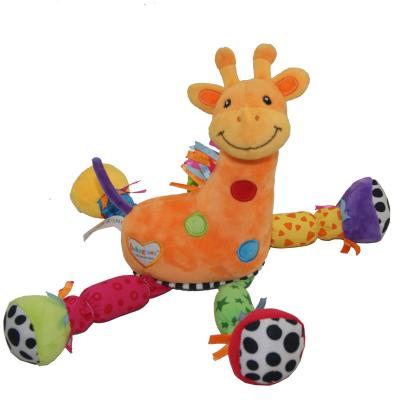 China Soft 0-3 Years Old Baby Rattle Toys Hanging Cute Design For Newborn Baby Giraffe Plush Toys for sale