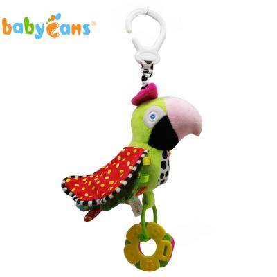 China Soft Toy Baby Cloth Bird Toys Plush Hanging Toy With Teether And Birds Sound Infant Products for sale